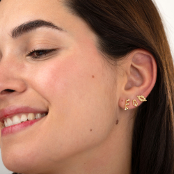 Ohrringe Glattes Silber Aspiral Ohrringe - 12 mm - Vergoldet und Rhodium Silber