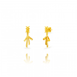 Silver Earrings Tie and Bowtie Earrings - 28 mm - Gold Plated and Rhodium Plated Silver