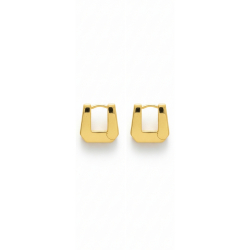 Silver Earrings Earrings Sterling Silver Smooth - Squares - 14 mm - Gold and Rhodium Plated