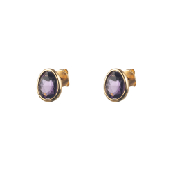 Silver Stone Earrings Mineral Earrings - 8*10mm