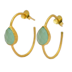 Silver Stone Earrings Mineral Earrings - 28 mm