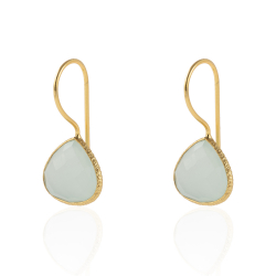 Silver Stone Earrings Mineral Earrings