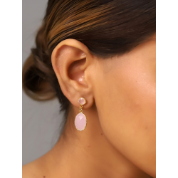 Silver Stone Earrings Mineral Earrings
