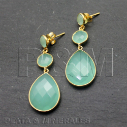 Pendiente Plata Mineral Pendientes Mineral