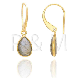 Silver Stone Earrings Mineral Earrings - Lagrima 9 * 7