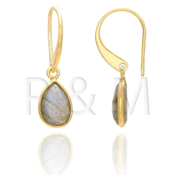 Pendiente Plata Mineral Pendientes Mineral - Lagrima 9*7