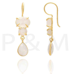 Silver Stone Earrings Earring - 3 Minerals