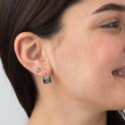 Silver Stone Earrings Mineral Earrings - 6mm
