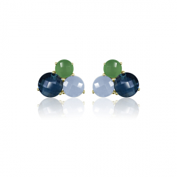 Silver Stone Earrings Mineral Earrings - 3 Minerals