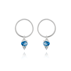 Pendiente Plata Mineral Pendiente Circle 11mm - Mineral 3mm