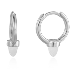 Silver Stone Earrings Stone Earrings  - 8mm - 3*4 mm