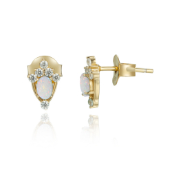 Pendiente Plata Mineral Pendientes Mineral - Lagrima 9mm - Bañado Oro y Plata Rodiada