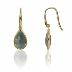 Silver Stone Earrings Mineral Earrings - Lagrima 12 * 7