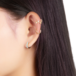 Silver Stone Earrings Mineral Earring - Aro 10mm