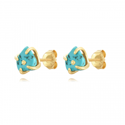 Boucles D'Oreilles Argent Minéral Boucles d'oreilles Minéraux - ~9 x 7&nbsp;mm - Dorure Or