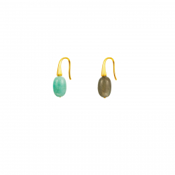 Pendiente Plata Mineral Pendientes Minerales - Gota 24mm - Bañado Oro