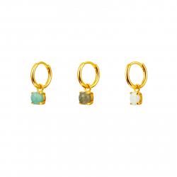 Pendiente Plata Mineral Pendientes Aro Minerales - Button 5,5mm - Bañado Oro