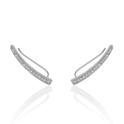 Silver Zircon Earrings Silver Climber Earrings