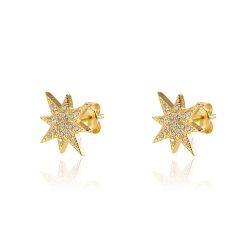 Silver Zircon Earrings Zirconia Earrings - Star