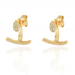 Boucles D'Oreilles Argent Zircone Boucles d'oreilles Earjacket Zircone