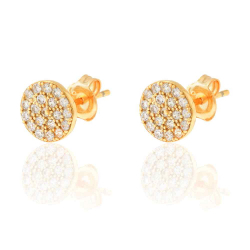 Silver Zircon Earrings Zirconia Earrings - 8 mm