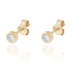 Silver Zircon Earrings Zirconia Earrings - 4mm