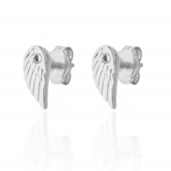 Silver Zircon Earrings Zirconia Earrings - 5 * 10 Wing