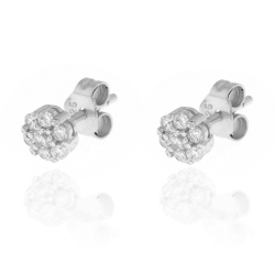 Boucles D'Oreilles Argent Zircone Boucles d'oreilles Zircone - Fleur 5 mm