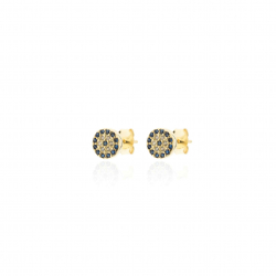 Silver Zircon Earrings Zirconia Earrings - Button 6mm