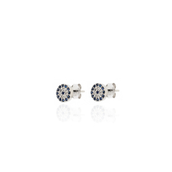Silver Zircon Earrings Zirconia Earrings - Button 6mm