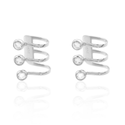 Pendiente Plata Circonita Pendientes Earcuff  - Earcuff 11mm