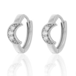 Boucles D'Oreilles Argent Zircone Boucles d'oreilles Zircone - Lune