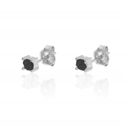 Silver Zircon Earrings Zirconia Earrings - 3.5MM