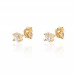 Silver Zircon Earrings Zirconia Earrings - 3.5MM