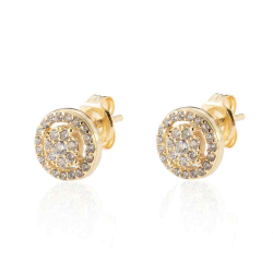 Silver Zircon Earrings Zirconia Earrings - 8mm