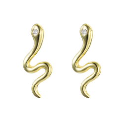 Boucles D'Oreilles Argent Zircone Boucles d'oreilles Zircone - Serpent 14 mm