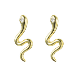 Boucles D'Oreilles Argent Zircone Boucles d'oreilles Zircone - Serpent 14 mm