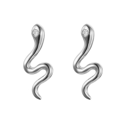 Boucles D'Oreilles Argent Zircone Boucles d'oreilles Zircone - Serpent 14 mm