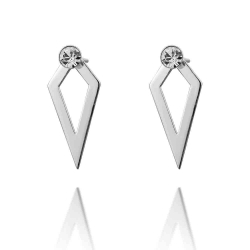 Boucles D'Oreilles Argent Zircone Boucles d'oreilles Zircone - Losange 22 mm