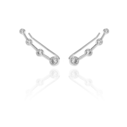 Silver Zircon Earrings Zirconia Earrings - Climber