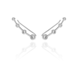 Silver Zircon Earrings Zirconia Earrings - Climber