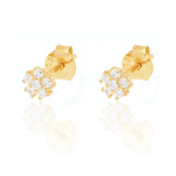 Boucles D'Oreilles Argent Zircone Boucles d'oreilles Zircone - Fleur 4,5 mm