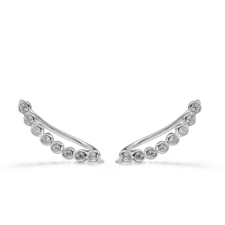 Silver Zircon Earrings Zirconia Earrings - Climber 8 CZ