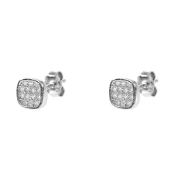 Boucles D'Oreilles Argent Zircone Boucles d'oreilles Zircone - Carré 6x6