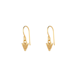 Silver Zircon Earrings Cone Zirconia Earring - 7 mm - Gold Plated, Silver Plated and Ruthenium Plated