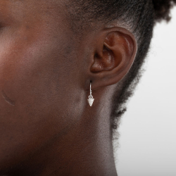 Silver Zircon Earrings Cone Zirconia Earring - 7 mm - Gold Plated, Silver Plated and Ruthenium Plated