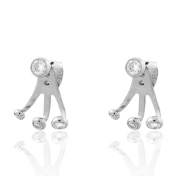 Boucles D'Oreilles Argent Zircone Boucles d'oreilles Zircone - Earjacket 4 mm