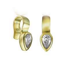 Silver Zircon Earrings Zirconia Earrings - Lagrima Earcuff