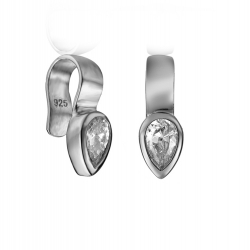 Silver Zircon Earrings Zirconia Earrings - Lagrima Earcuff