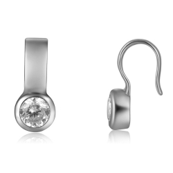 Silver Zircon Earrings Zirconia Earrings - Earcuff 4mm
